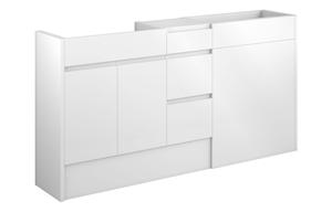 Clarence 1536mm Standard Basin  WC & 3 Drawer Unit Pack - White Gloss (Grey Cab)